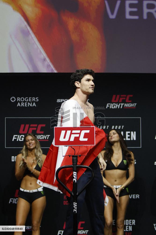 UFC Fight Night Weigh-In Event Ridder vs Allen - Vancouver