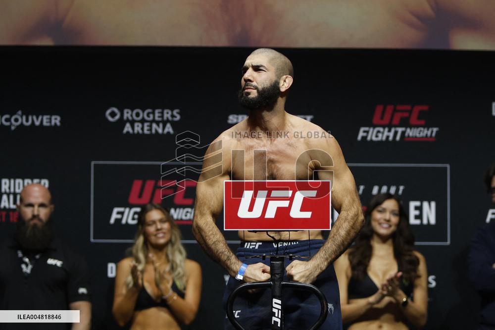 UFC Fight Night Weigh-In Event Ridder vs Allen - Vancouver
