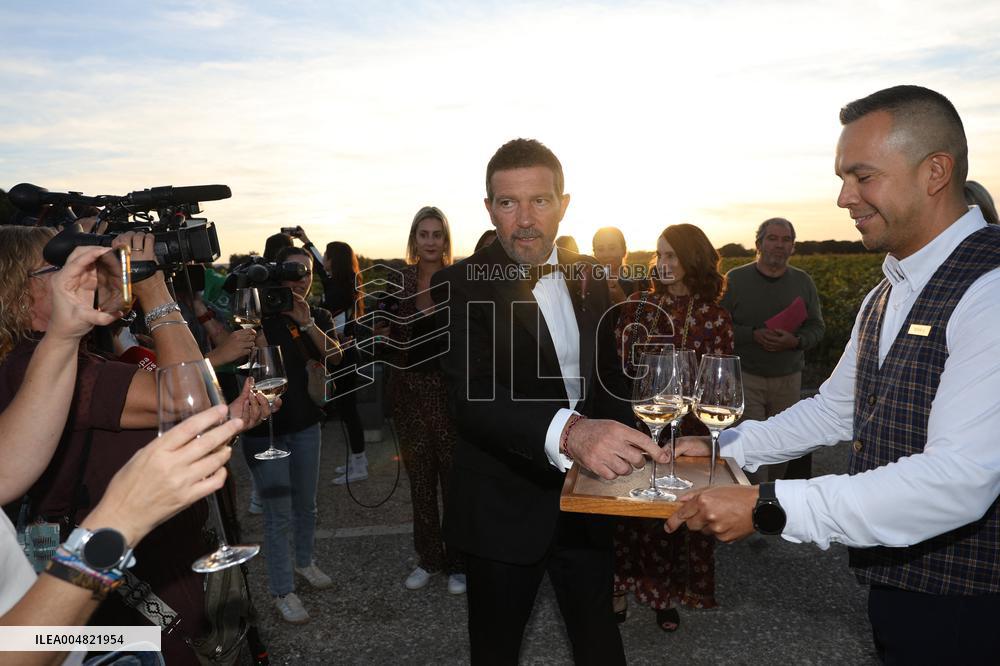 Antonio Banderas Toasts With The Press After The Wedding Of His Daughter - Spain