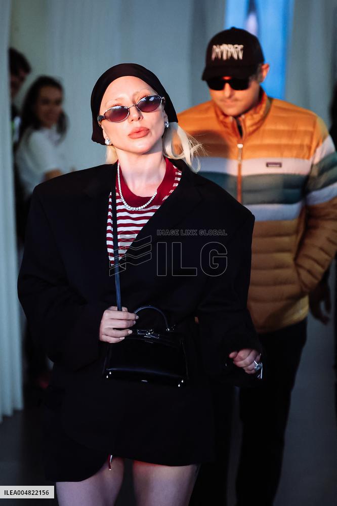 Lady Gaga and Boyfriend Arrive At Linate Airport - Milan