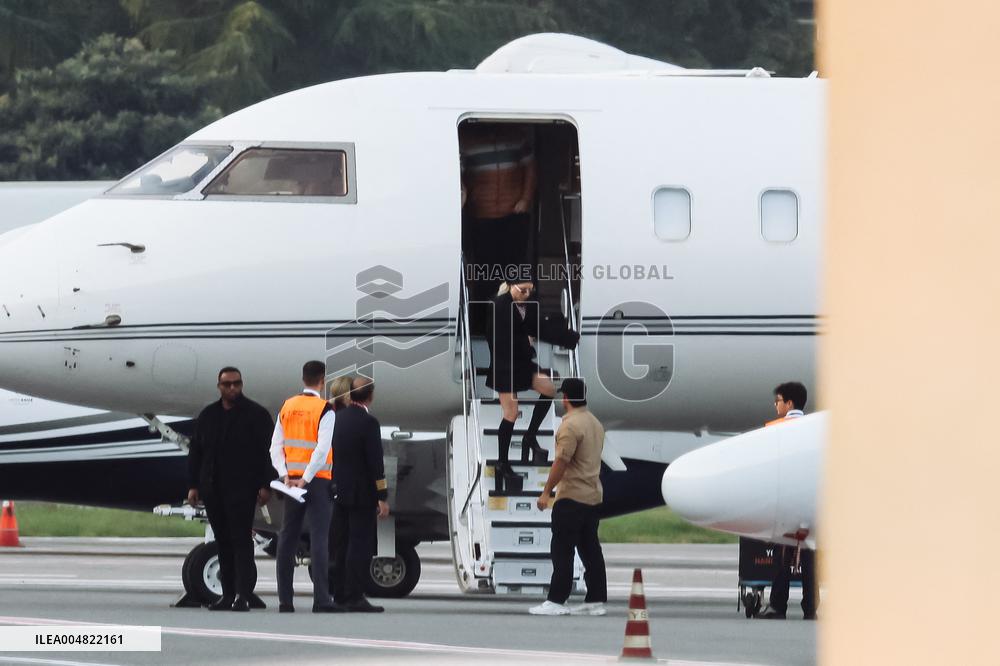 Lady Gaga and Boyfriend Arrive At Linate Airport - Milan