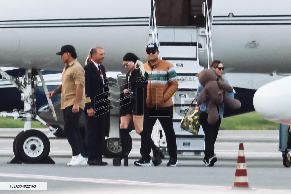 Lady Gaga and Boyfriend Arrive At Linate Airport - Milan