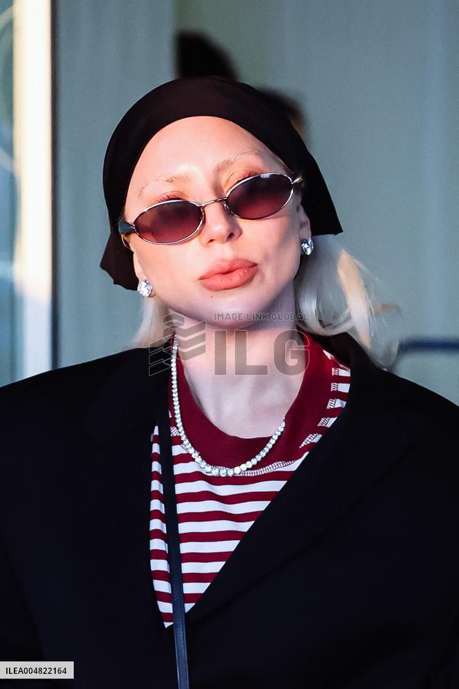 Lady Gaga and Boyfriend Arrive At Linate Airport - Milan