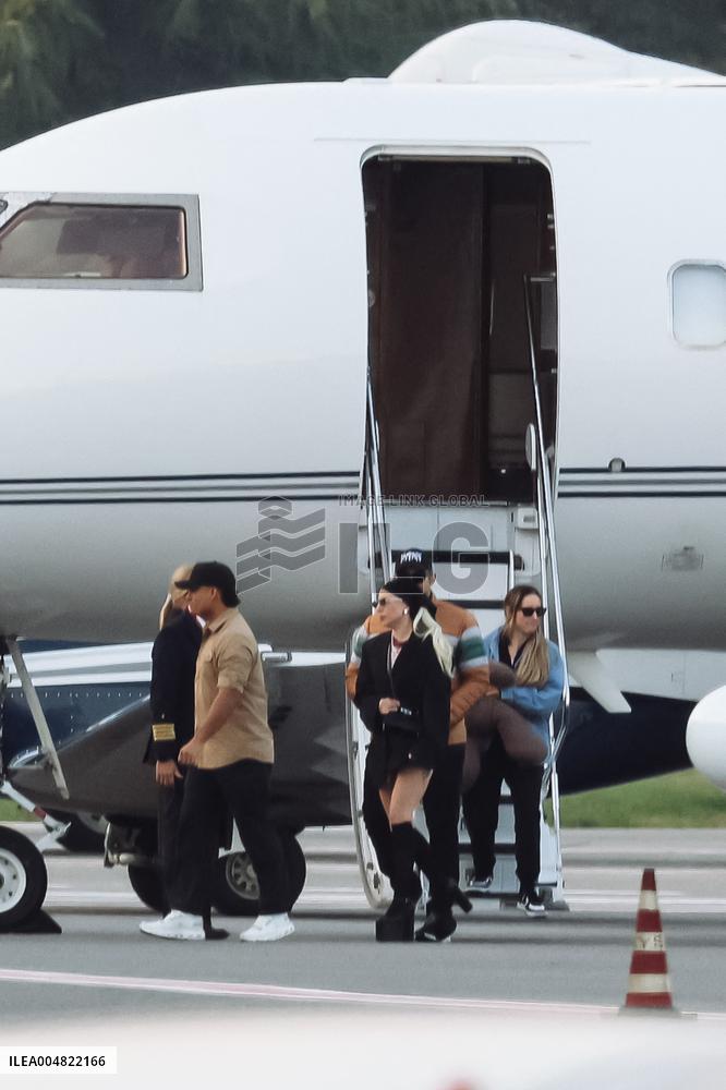 Lady Gaga and Boyfriend Arrive At Linate Airport - Milan