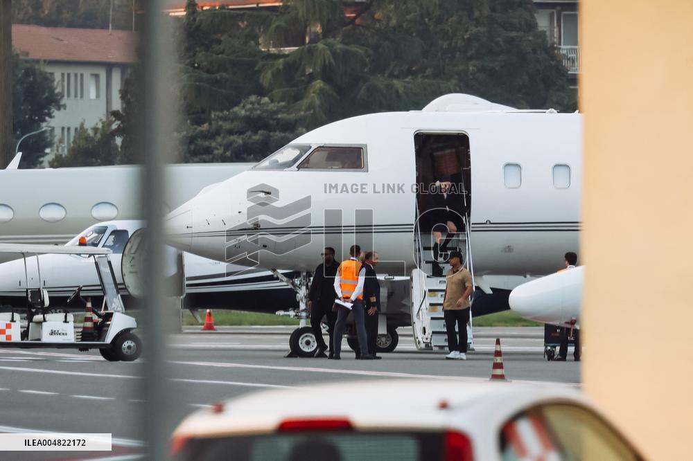 Lady Gaga and Boyfriend Arrive At Linate Airport - Milan