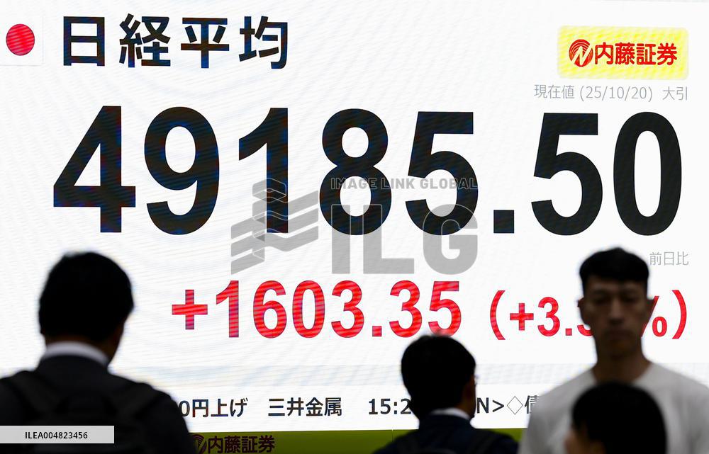 Nikkei index hits record closing high