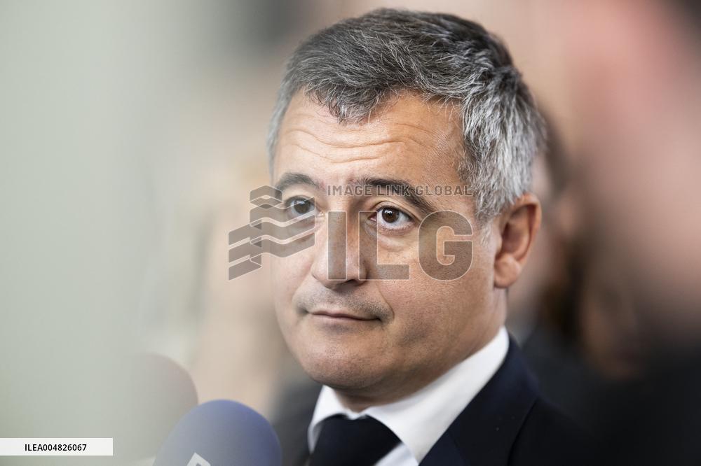 Gerald Darmanin Visits The Nanterre Court Near Paris