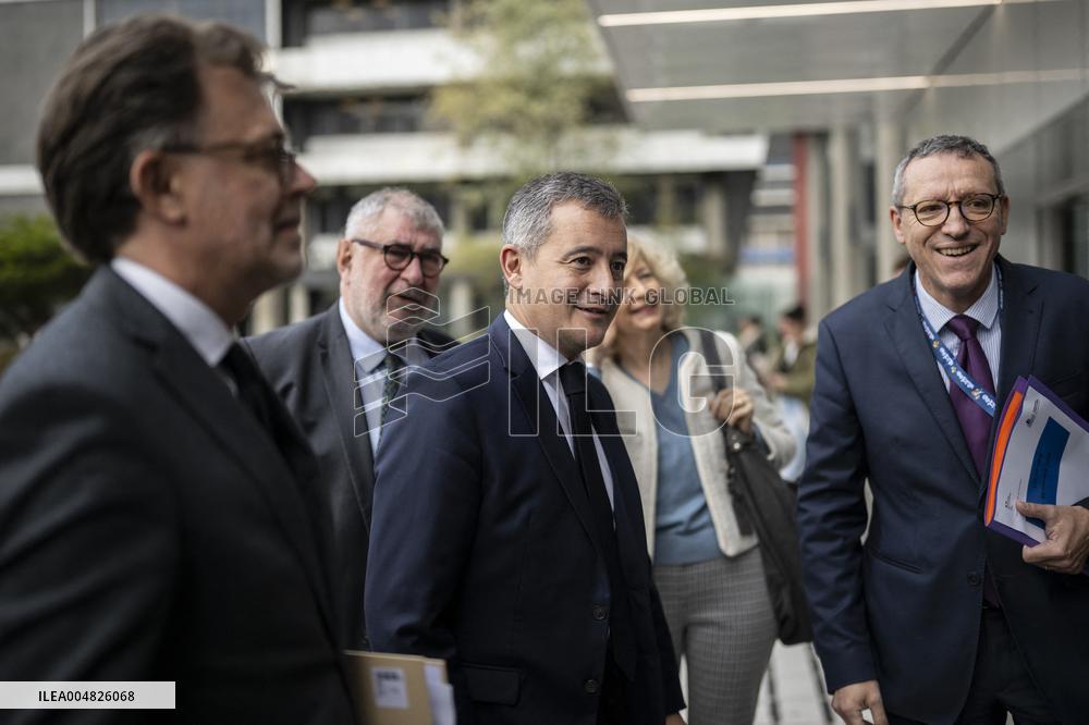 Gerald Darmanin Visits The Nanterre Court Near Paris
