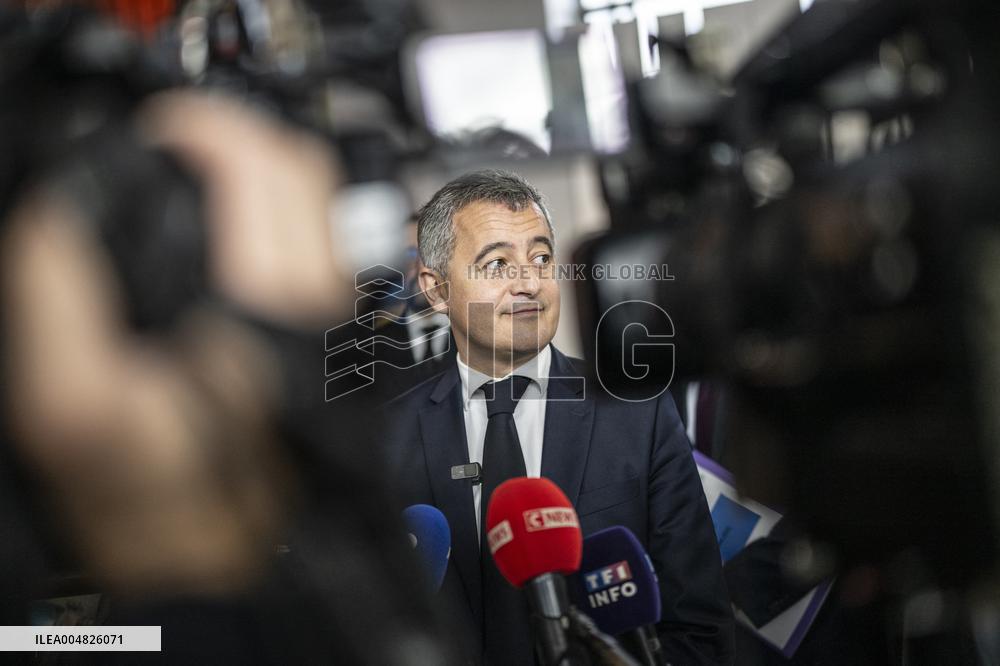 Gerald Darmanin Visits The Nanterre Court Near Paris