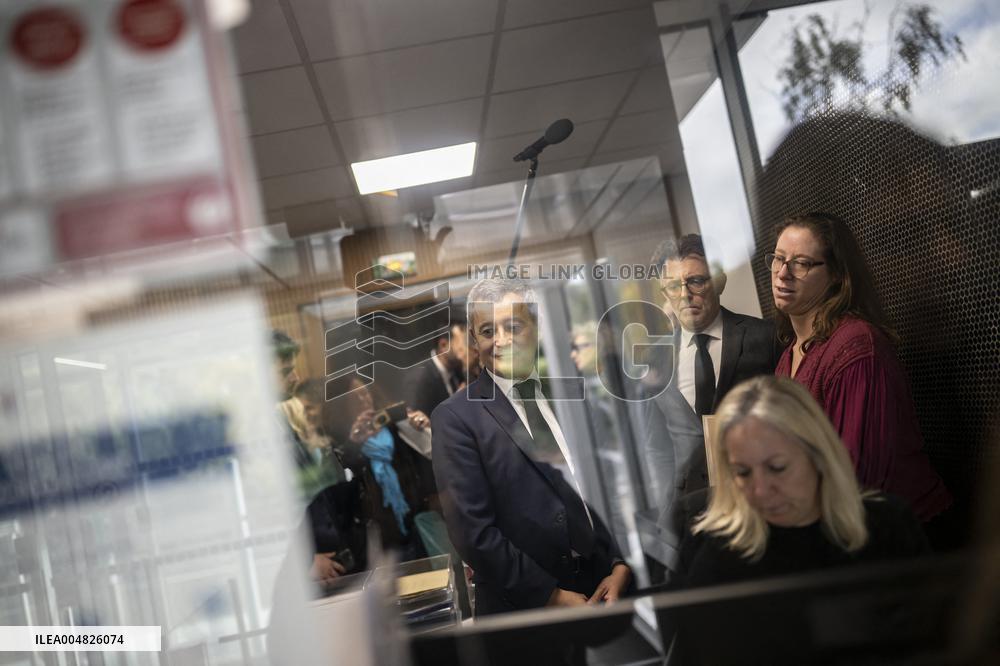Gerald Darmanin Visits The Nanterre Court Near Paris