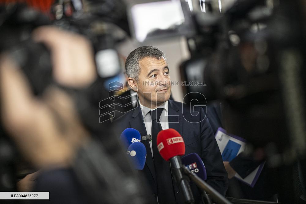 Gerald Darmanin Visits The Nanterre Court Near Paris