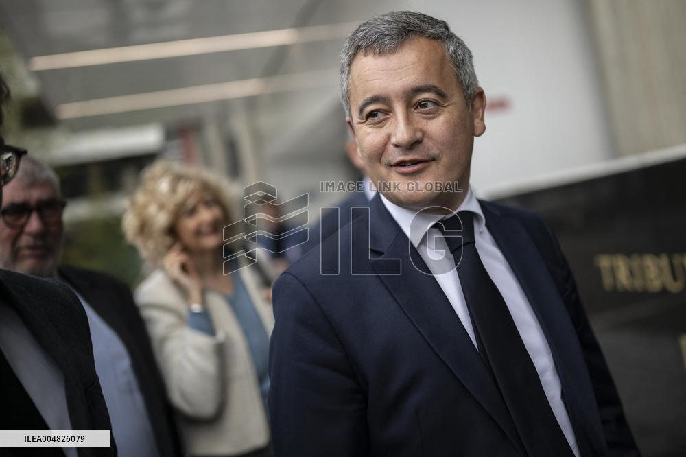 Gerald Darmanin Visits The Nanterre Court Near Paris