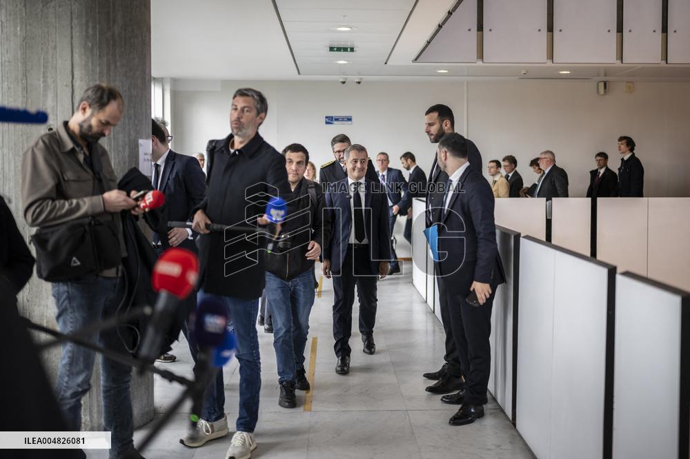Gerald Darmanin Visits The Nanterre Court Near Paris
