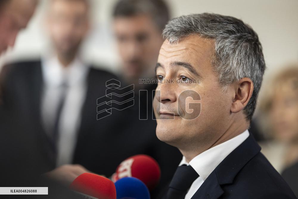 Gerald Darmanin Visits The Nanterre Court Near Paris