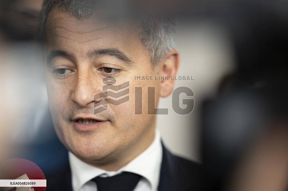 Gerald Darmanin Visits The Nanterre Court Near Paris