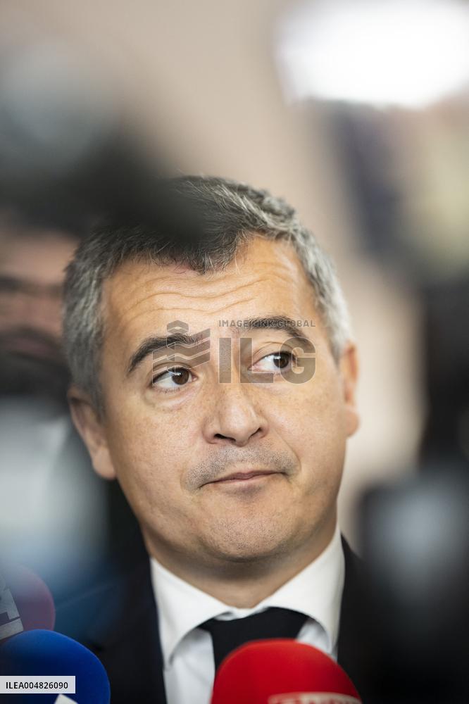 Gerald Darmanin Visits The Nanterre Court Near Paris