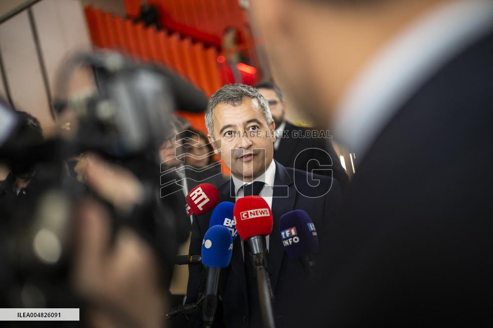 Gerald Darmanin Visits The Nanterre Court Near Paris