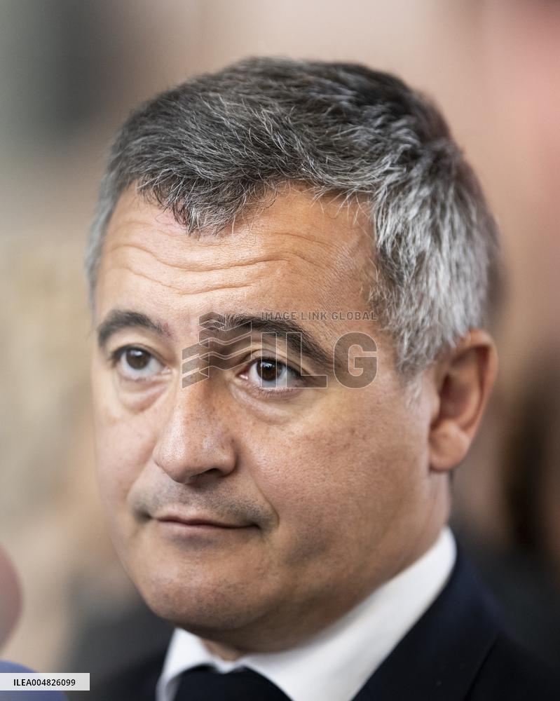 Gerald Darmanin Visits The Nanterre Court Near Paris