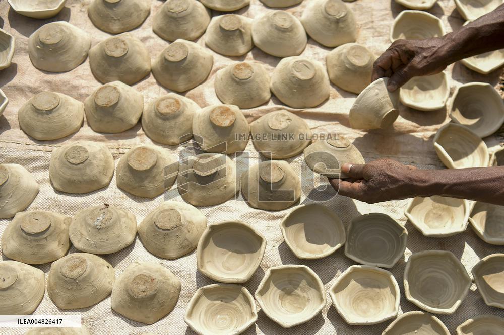 Earthen Lamp Making - India
