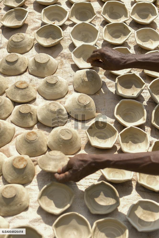 Earthen Lamp Making - India