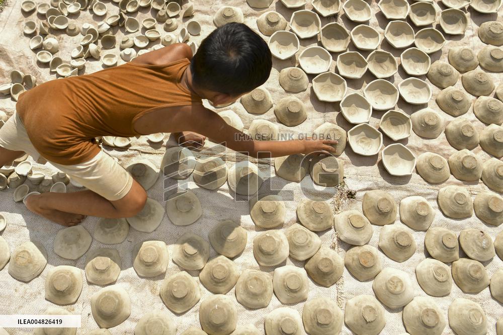 Earthen Lamp Making - India