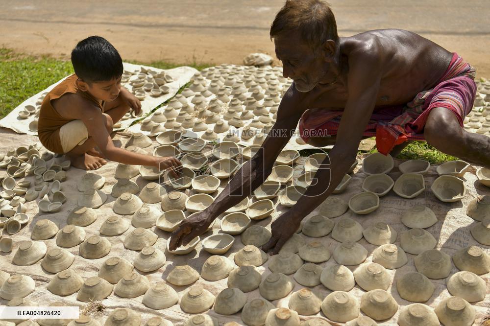 Earthen Lamp Making - India