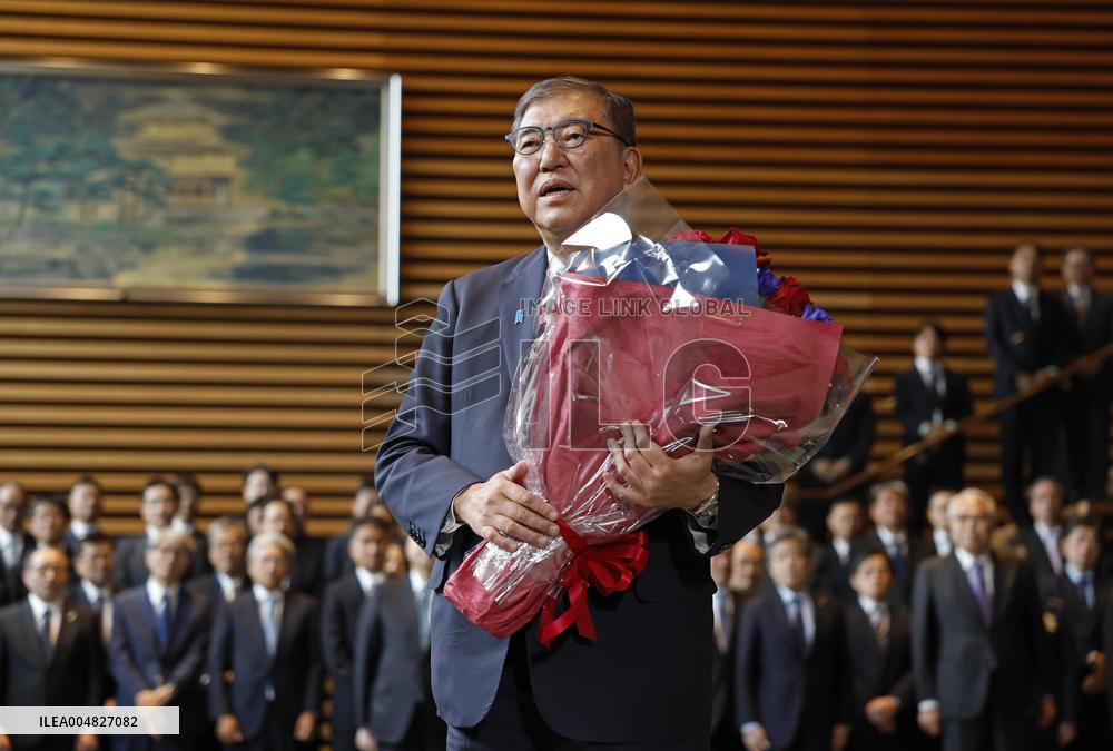 Japan PM Ishiba leaves his office