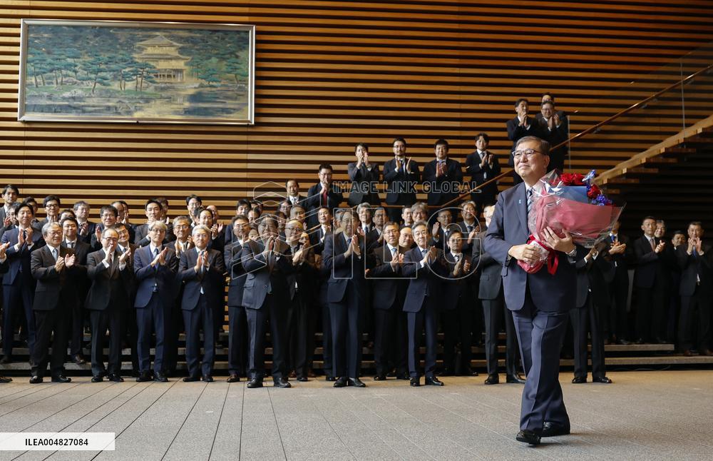 Japan PM Ishiba leaves his office