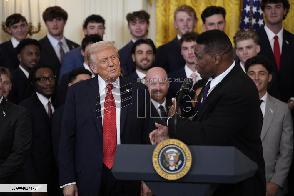 Trump participates in a visit with the LSU and LSU Shreveport Baseball Champions