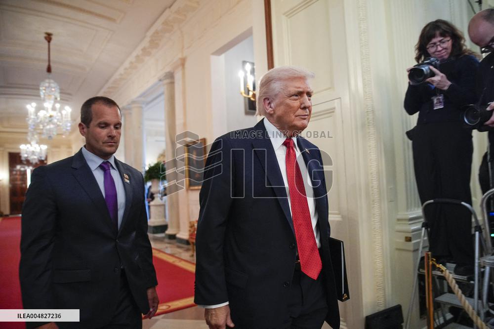 Trump participates in a visit with the LSU and LSU Shreveport Baseball Champions