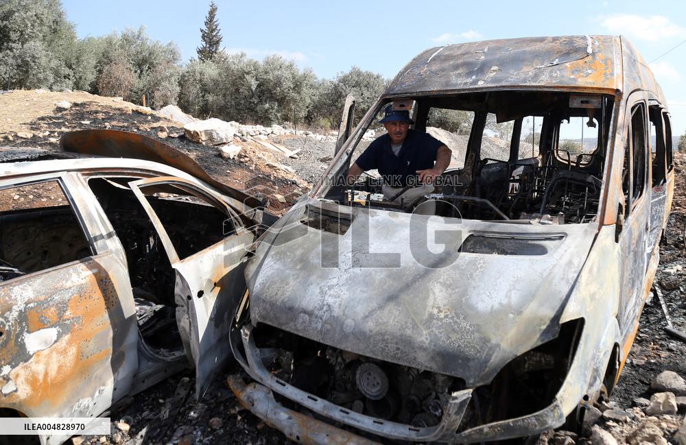 Israeli Settlers Set Fire to Vehicles Belonging to Palestinians - Bethlehem