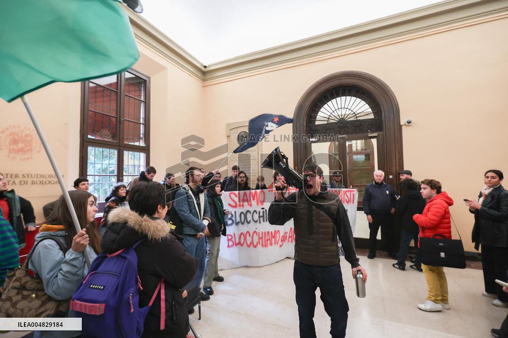Protests Against Relations Between Israel and The University of Bologna - Italy