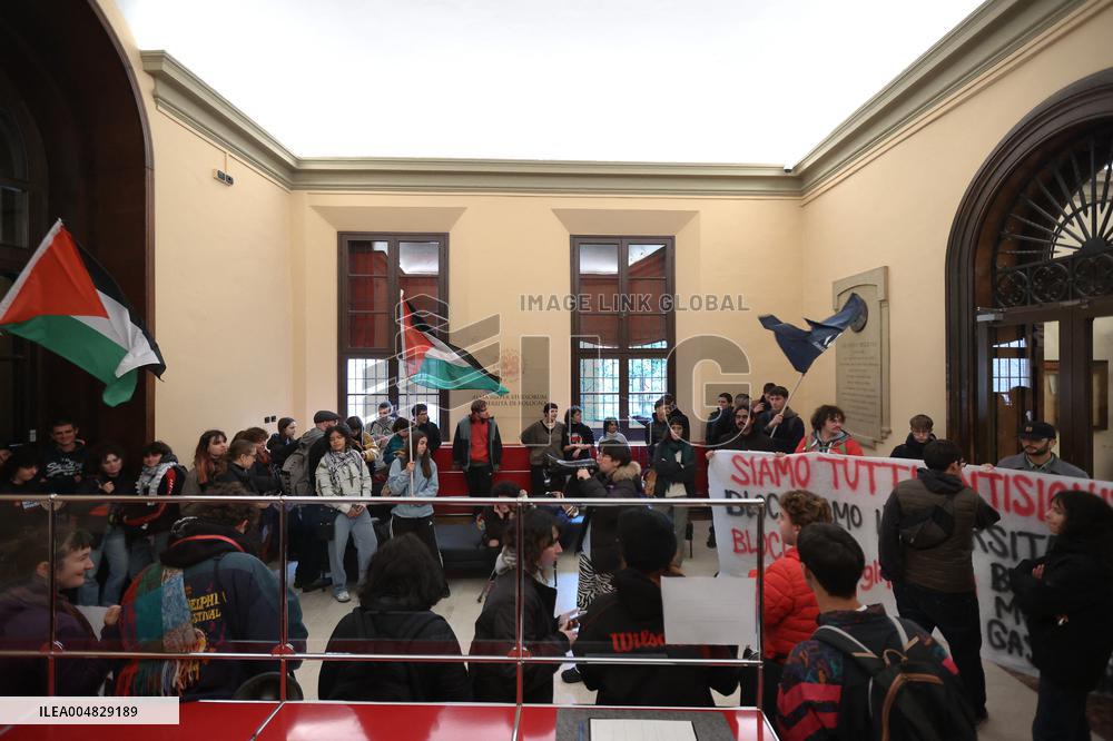 Protests Against Relations Between Israel and The University of Bologna - Italy