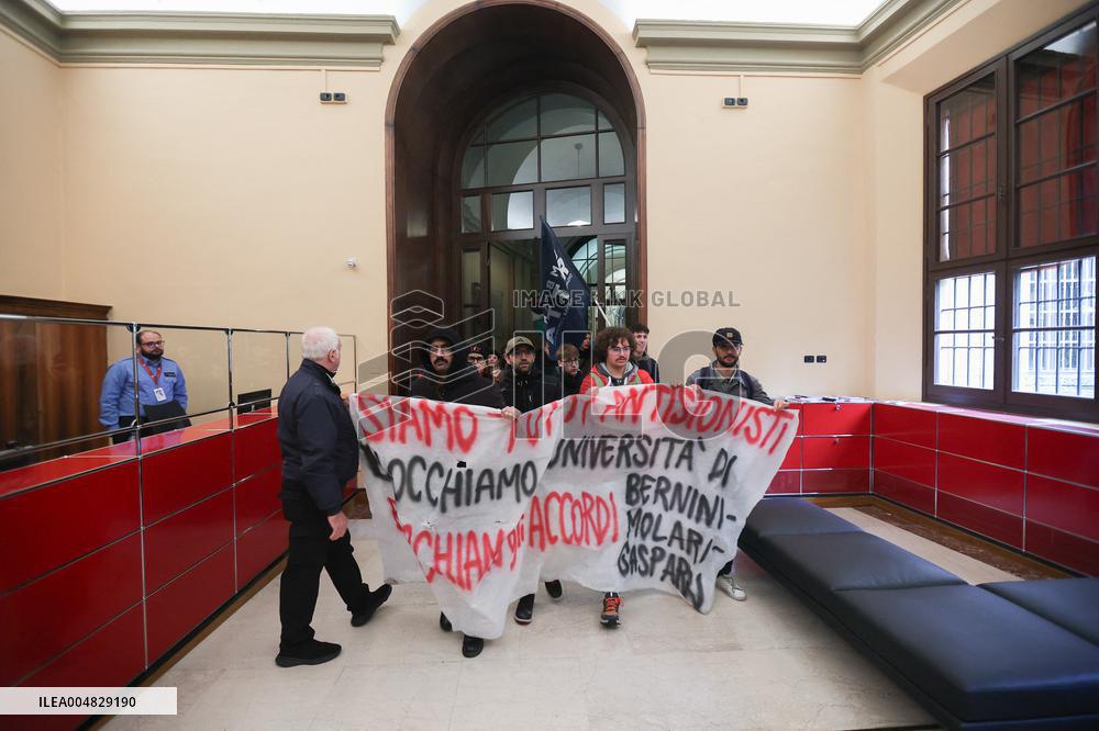 Protests Against Relations Between Israel and The University of Bologna - Italy
