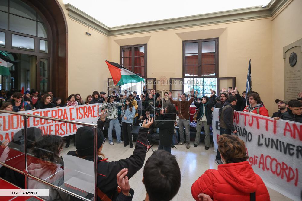 Protests Against Relations Between Israel and The University of Bologna - Italy