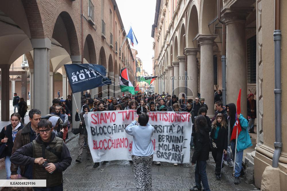 Protests Against Relations Between Israel and The University of Bologna - Italy