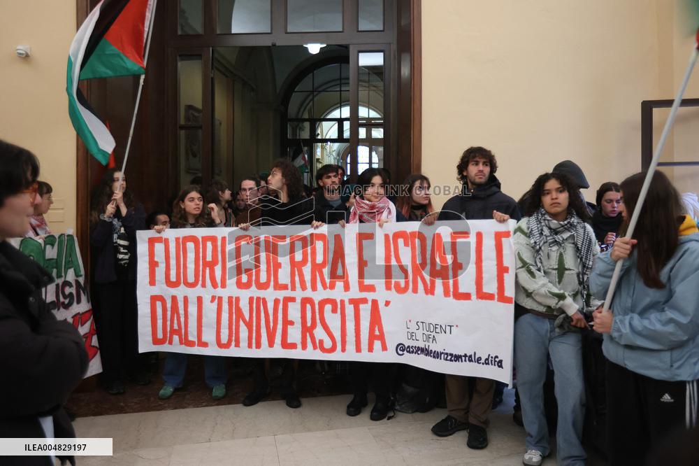 Protests Against Relations Between Israel and The University of Bologna - Italy