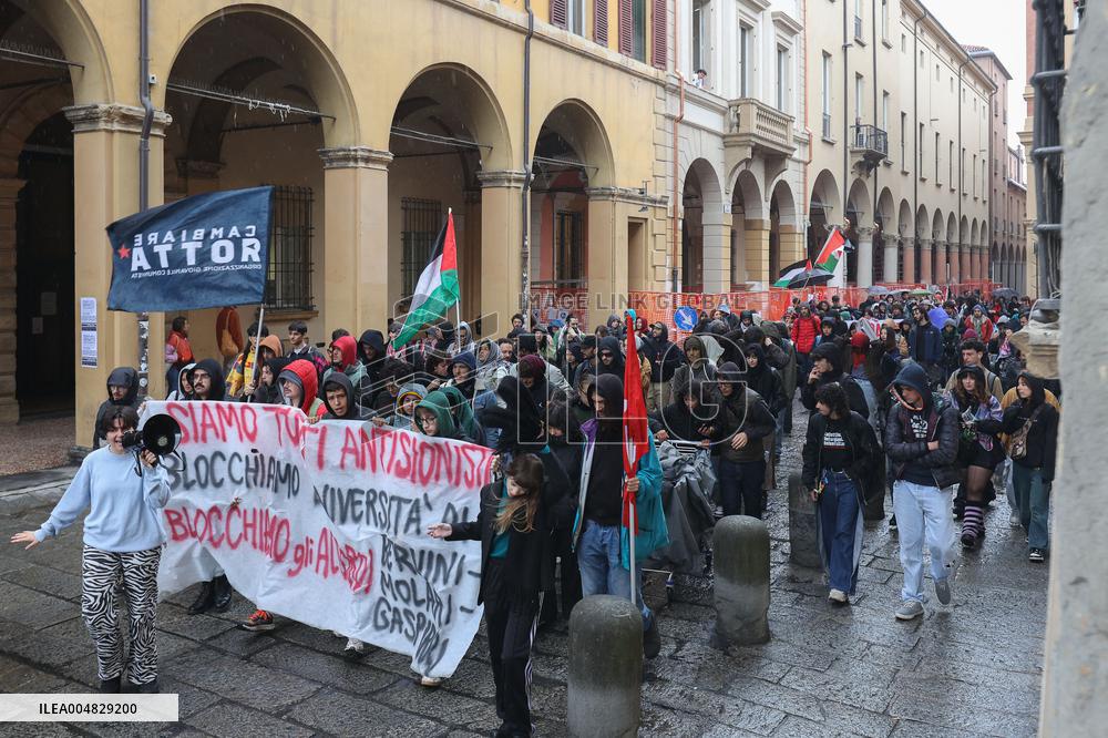 Protests Against Relations Between Israel and The University of Bologna - Italy