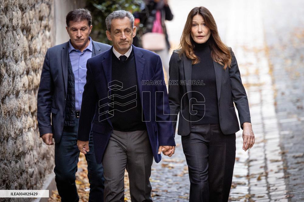 Former French President Nicolas Sarkozy Incarceration at Prison de la Sante AJ