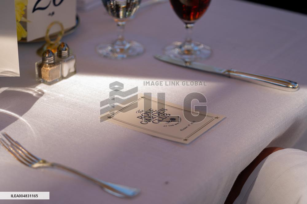 President Trump At Lunch With Republican Senators In The Rose Garden - DC