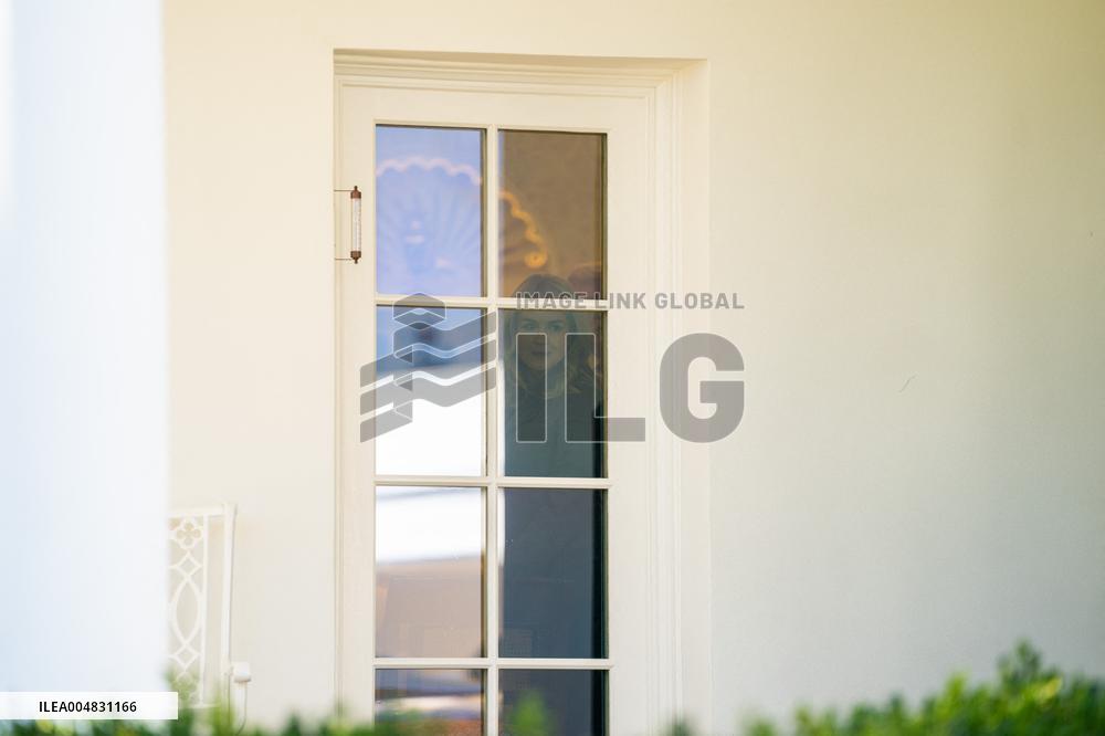 President Trump At Lunch With Republican Senators In The Rose Garden - DC