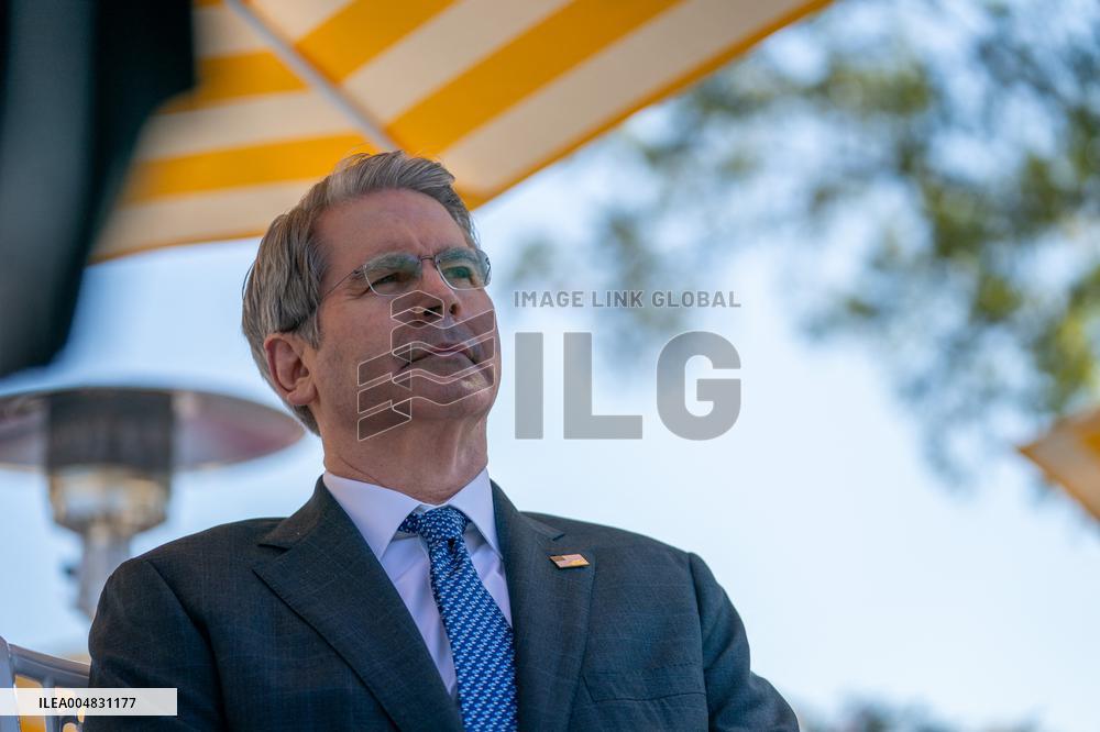 President Trump At Lunch With Republican Senators In The Rose Garden - DC