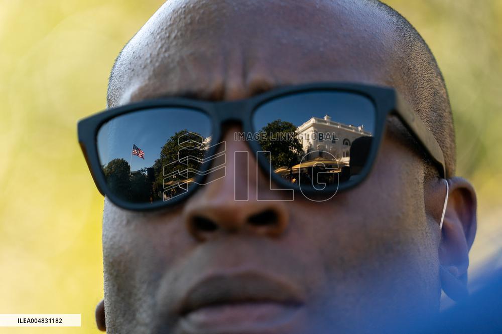 President Trump At Lunch With Republican Senators In The Rose Garden - DC