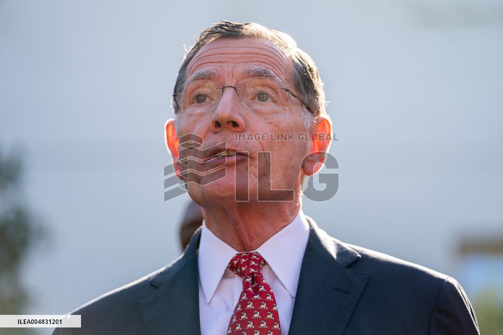President Trump At Lunch With Republican Senators In The Rose Garden - DC