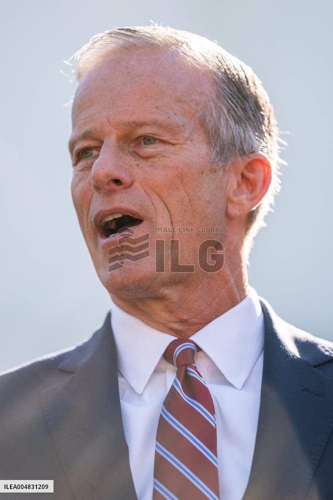 President Trump At Lunch With Republican Senators In The Rose Garden - DC