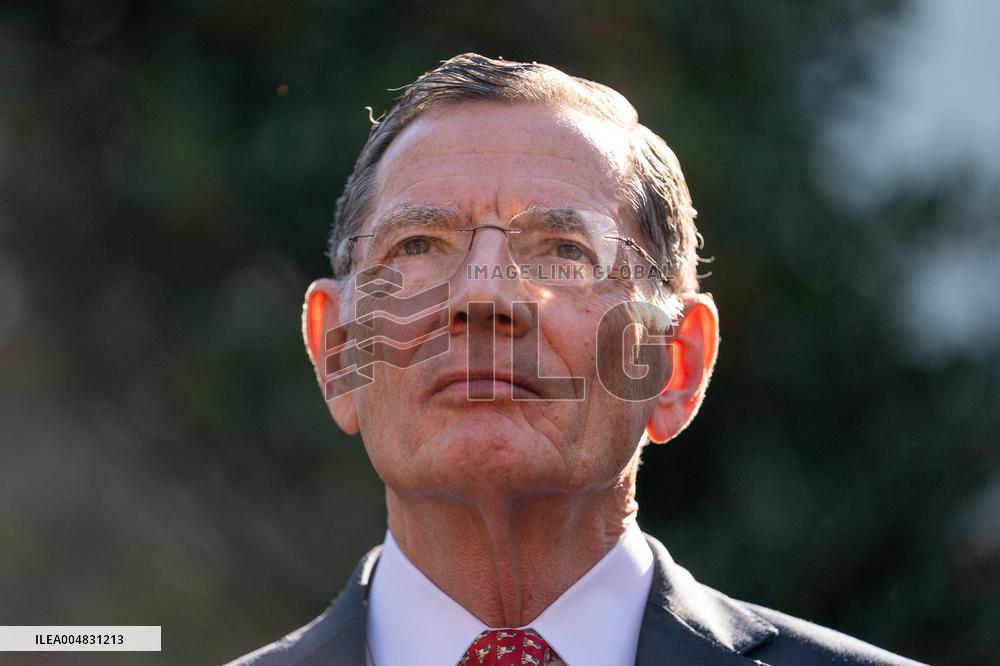 President Trump At Lunch With Republican Senators In The Rose Garden - DC