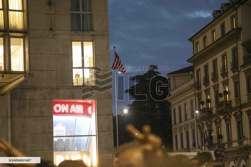 Pro-Palestine Rally Held Outside American Consulate - Milan