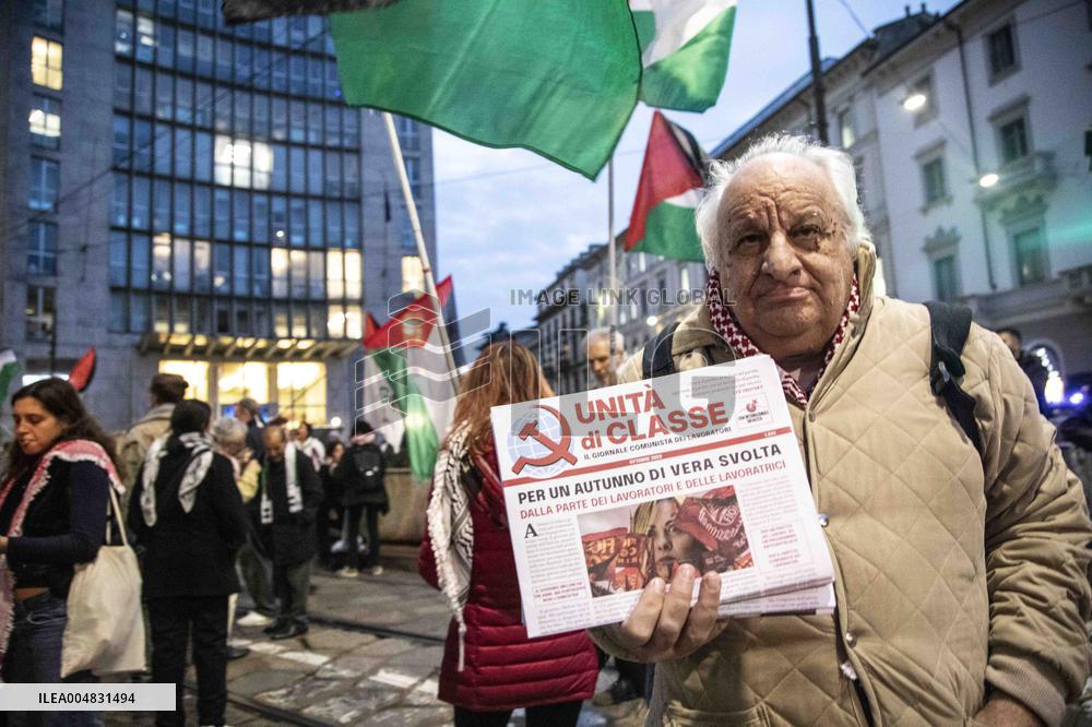Pro-Palestine Rally Held Outside American Consulate - Milan