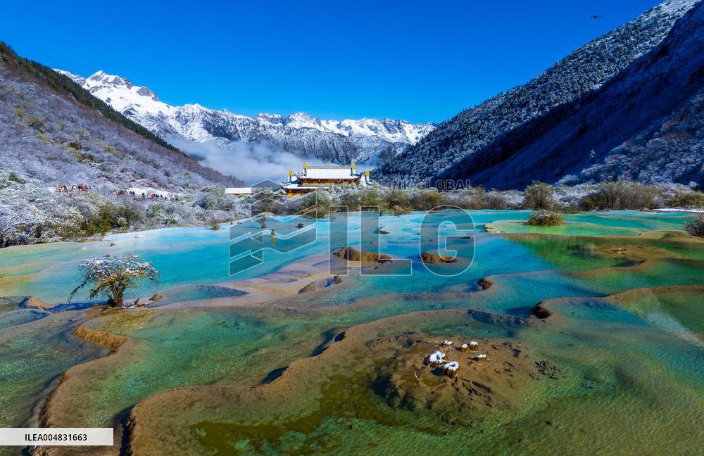 A Colorful Pond Cluster After Snow - China