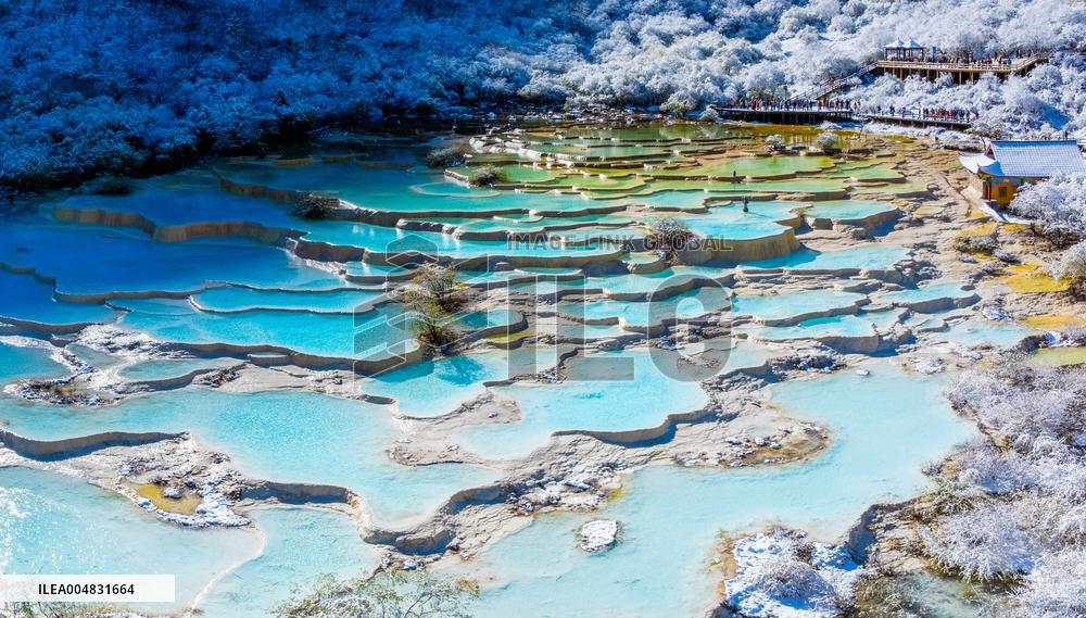 A Colorful Pond Cluster After Snow - China